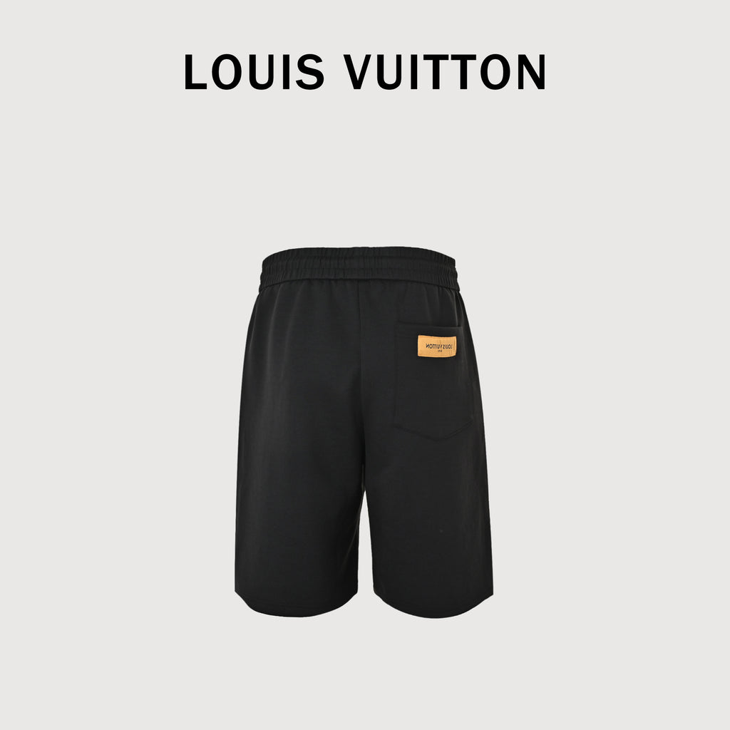 Louis Vuitton Wave Pattern Monogram Embroidered Logo Shorts