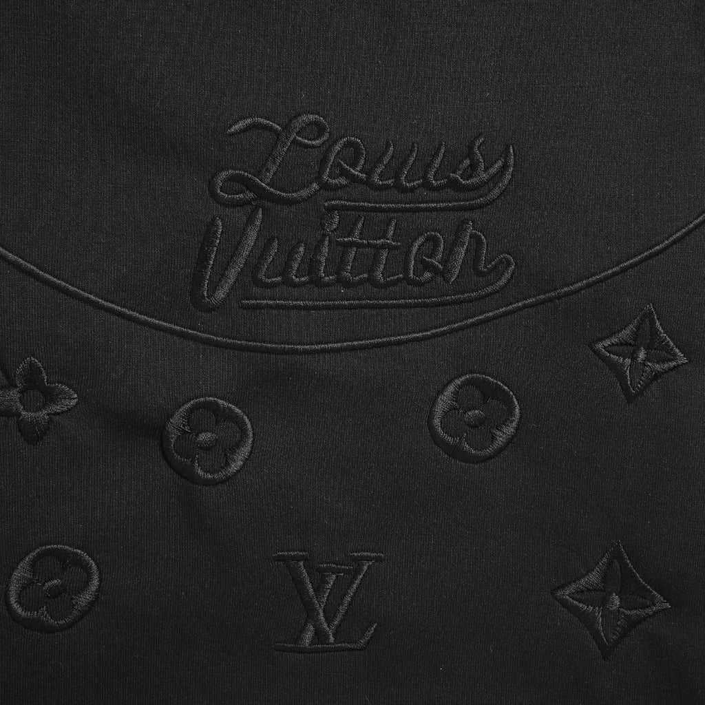 Louis Vuitton Wave Pattern Monogram Embroidered Logo Shorts