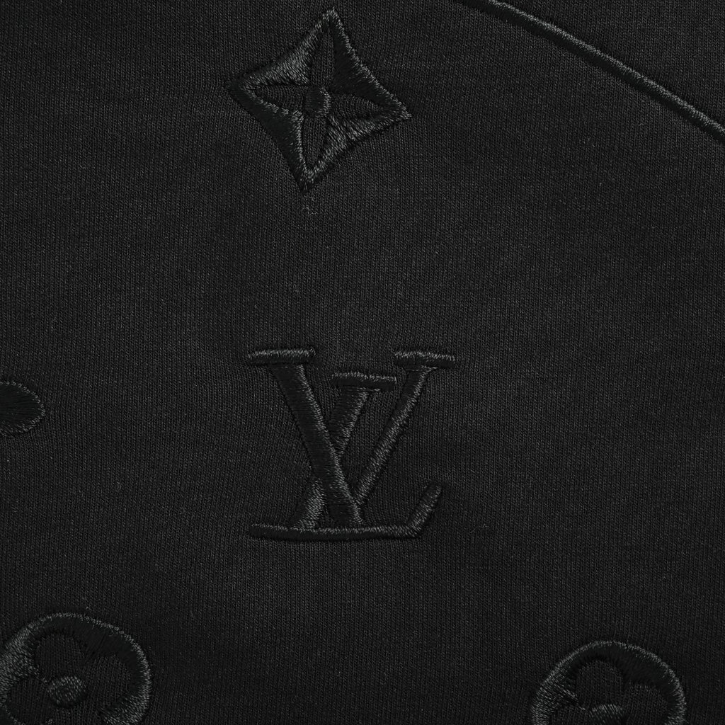 Louis Vuitton Wave Pattern Monogram Embroidered Logo Shorts