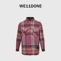 WE11DONE Pink Plaid Wool Overshirt Jacket