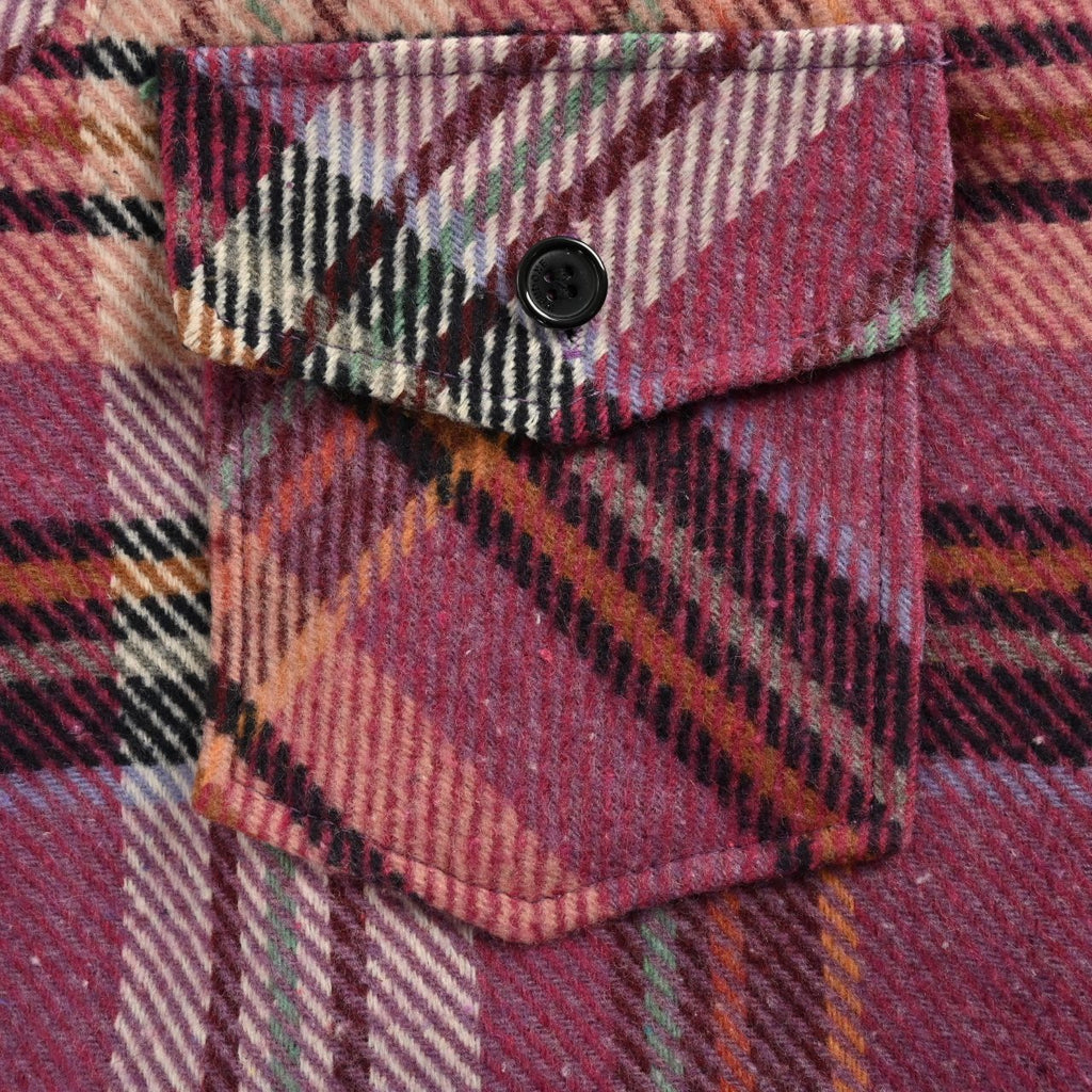 WE11DONE Pink Plaid Wool Overshirt Jacket
