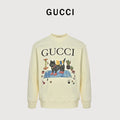 Gucci Whimsical Cartoon Black Cat Picnic Series Crewneck Sweatshirt