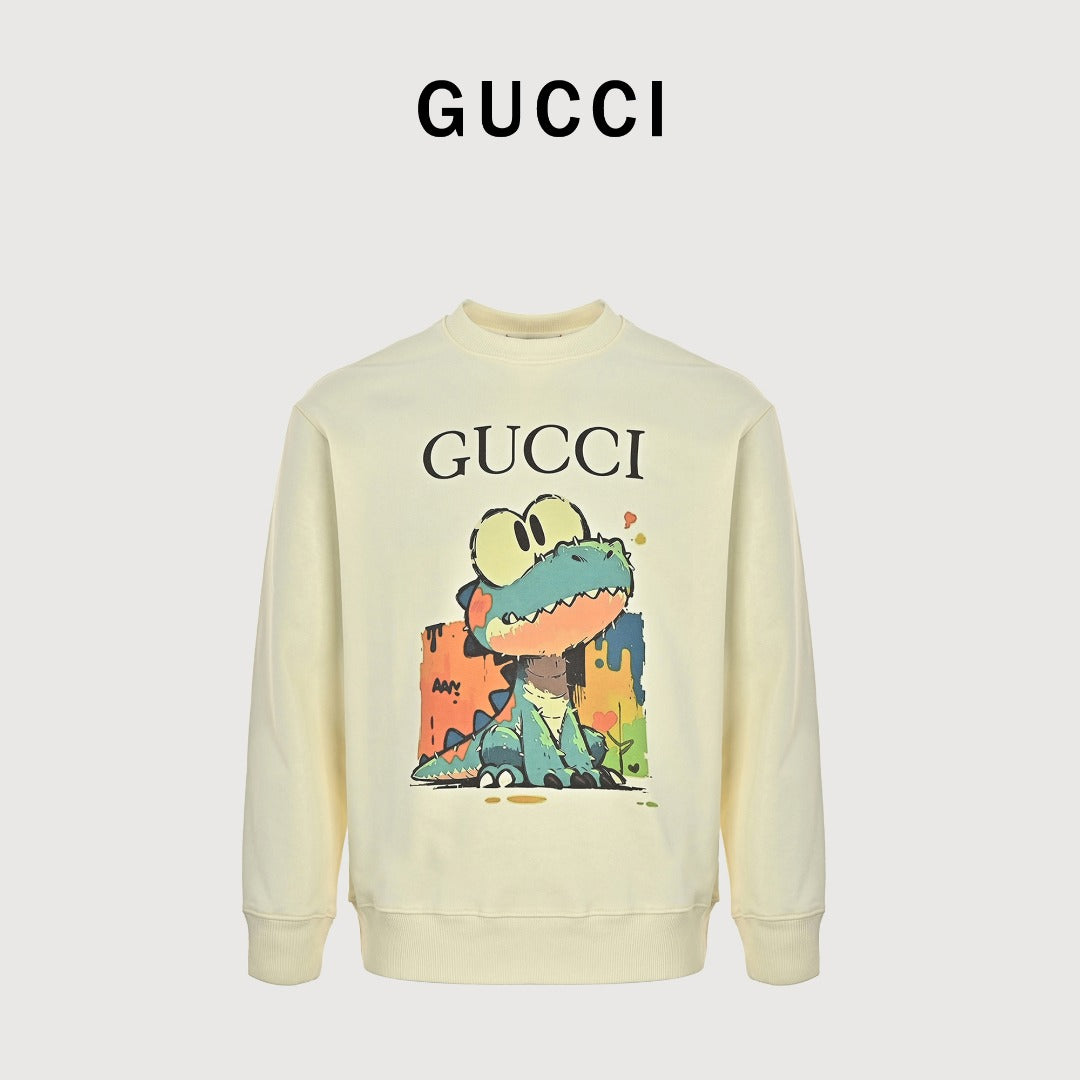 Gucci Whimsical Cartoon Crocodile City Series Crewneck Sweatshirt