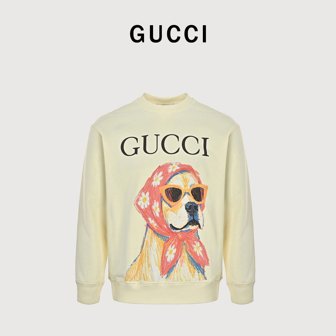 Gucci Whimsical Cartoon Glamour Dog Series Crewneck Sweatshirt