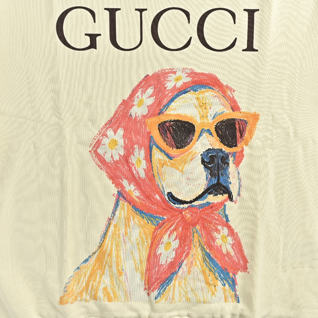 Gucci Whimsical Cartoon Glamour Dog Series Crewneck Sweatshirt