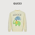 Gucci Whimsical Cartoon Elephant & Bird Rainy Day Series Crewneck Sweatshirt