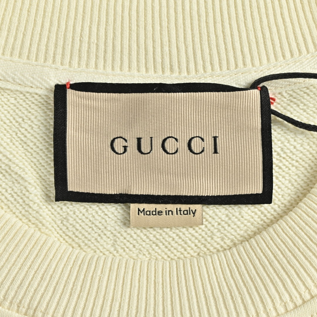 Gucci Whimsical Cartoon Elephant & Bird Rainy Day Series Crewneck Sweatshirt
