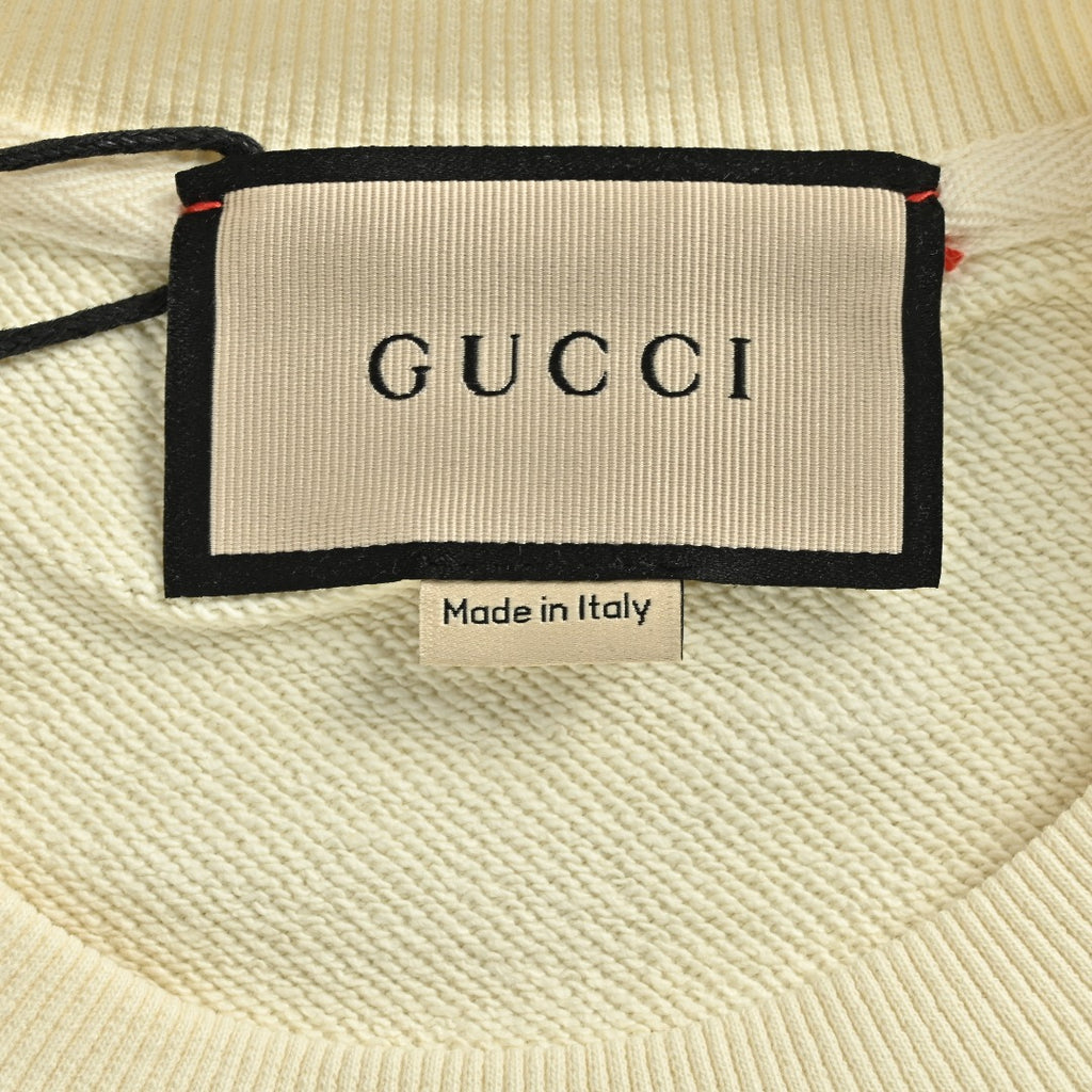 Gucci Whimsical Cartoon Strawberry Stripe Logo Series Crewneck Sweatshirt
