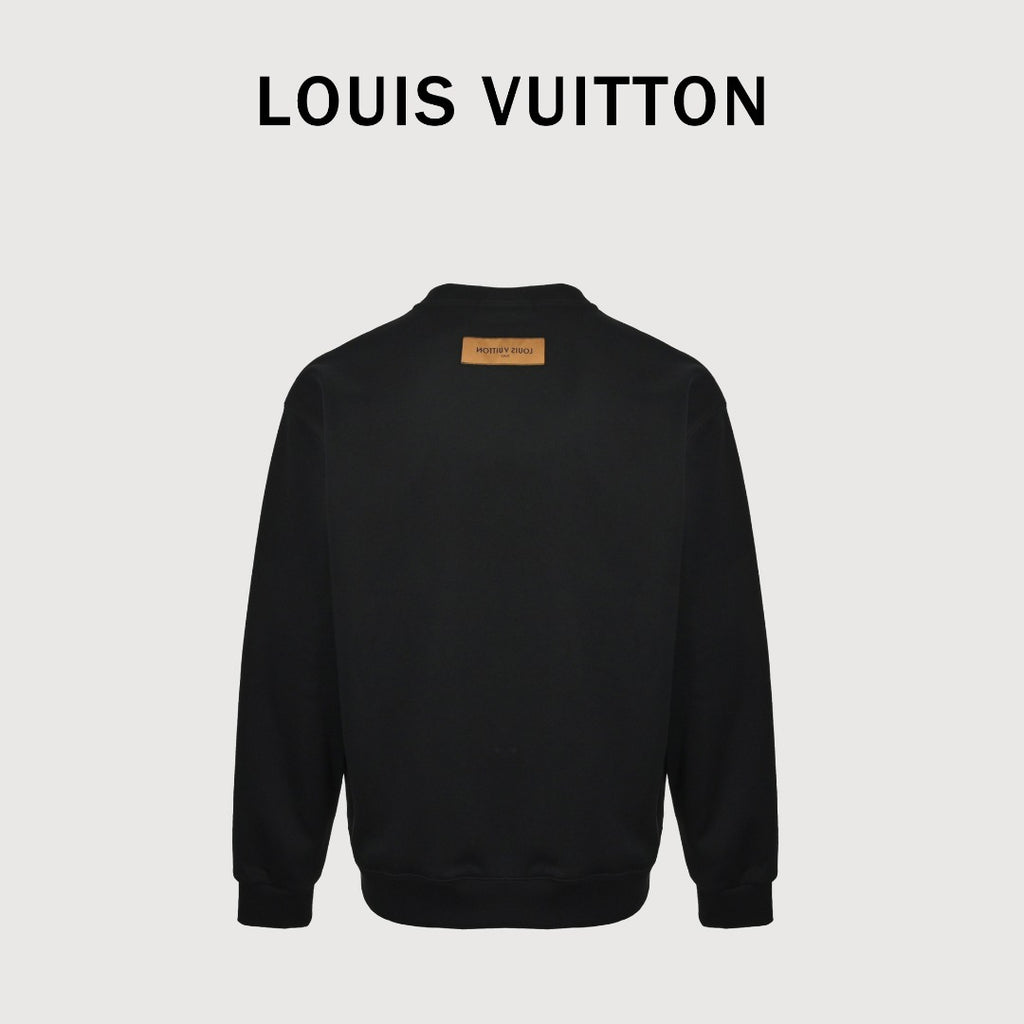 Louis Vuitton LV 25FW Cuff 1878 Crewneck Sweatshirt - Black