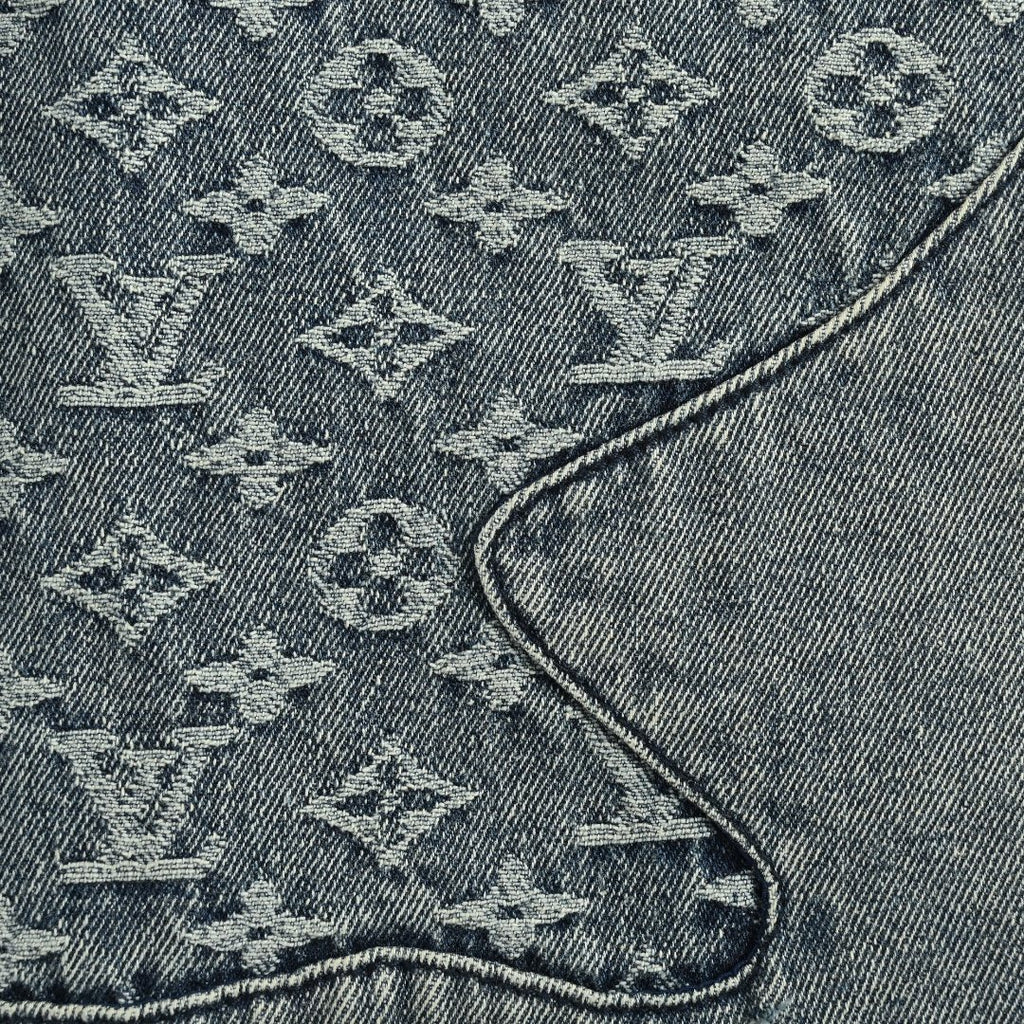 Louis Vuitton Heart Leather Patch Monogram Wide-Leg Jeans