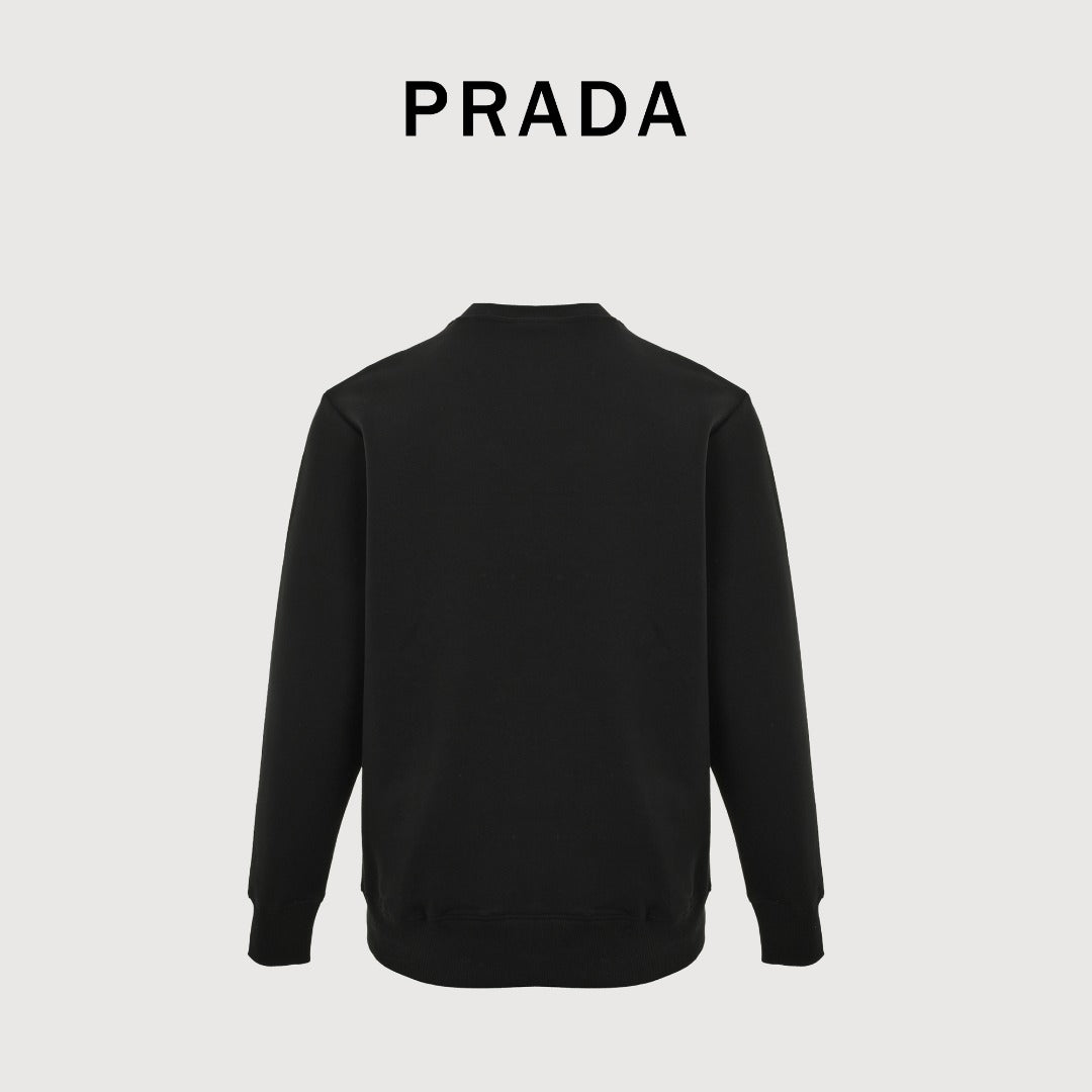 Prada Backpack Pocket Crewneck Sweatshirt Black