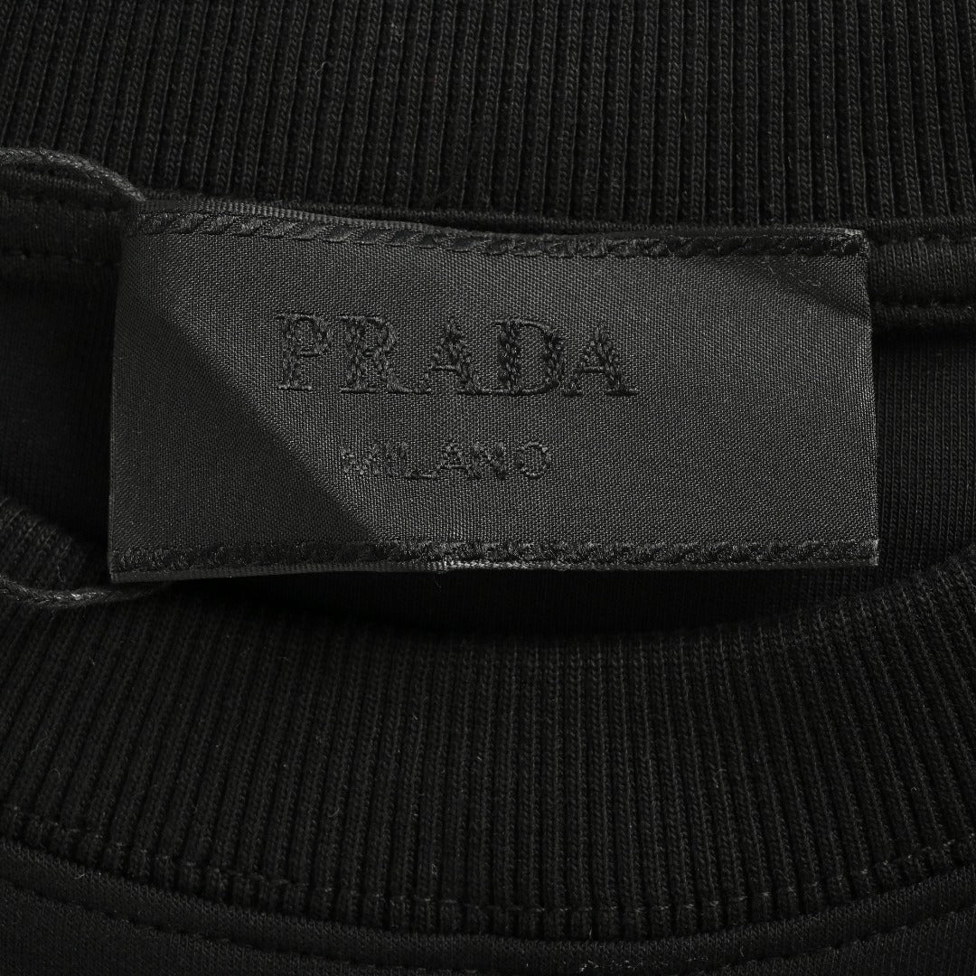 Prada Backpack Pocket Crewneck Sweatshirt Black