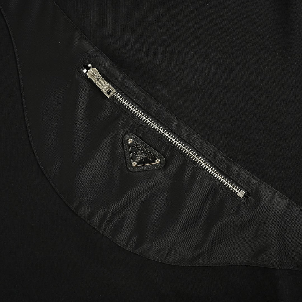 Prada Backpack Pocket Crewneck Sweatshirt Black