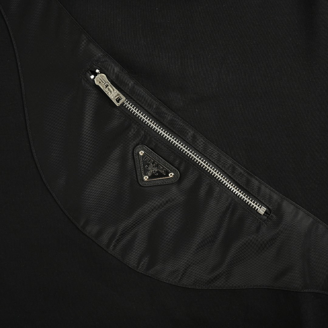 Prada Backpack Pocket Crewneck Sweatshirt Black
