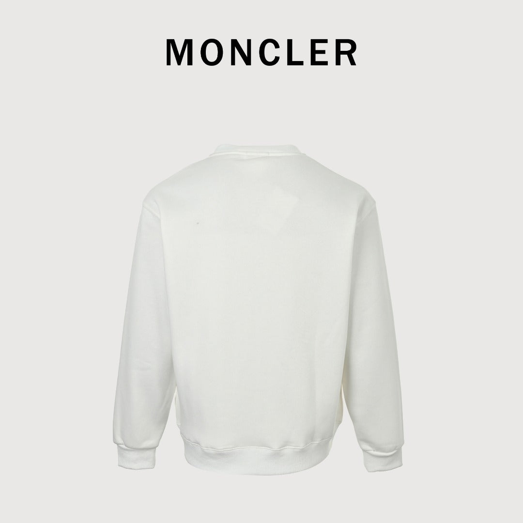 Moncler 25FW Triple Badge Crewneck Sweatshirt White
