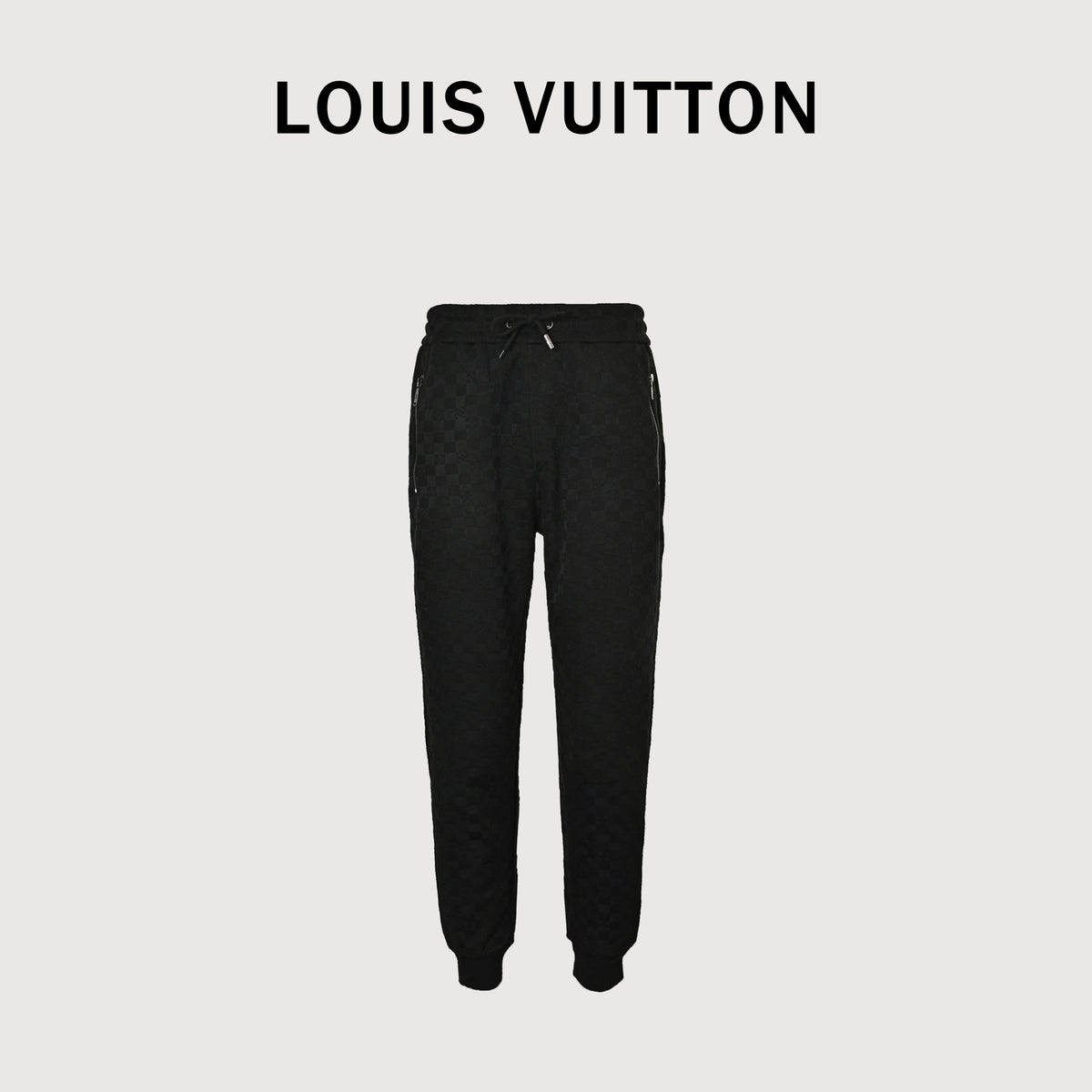 Louis Vuitton LV Logo Damier Pocket Zip Jogger Pants Black