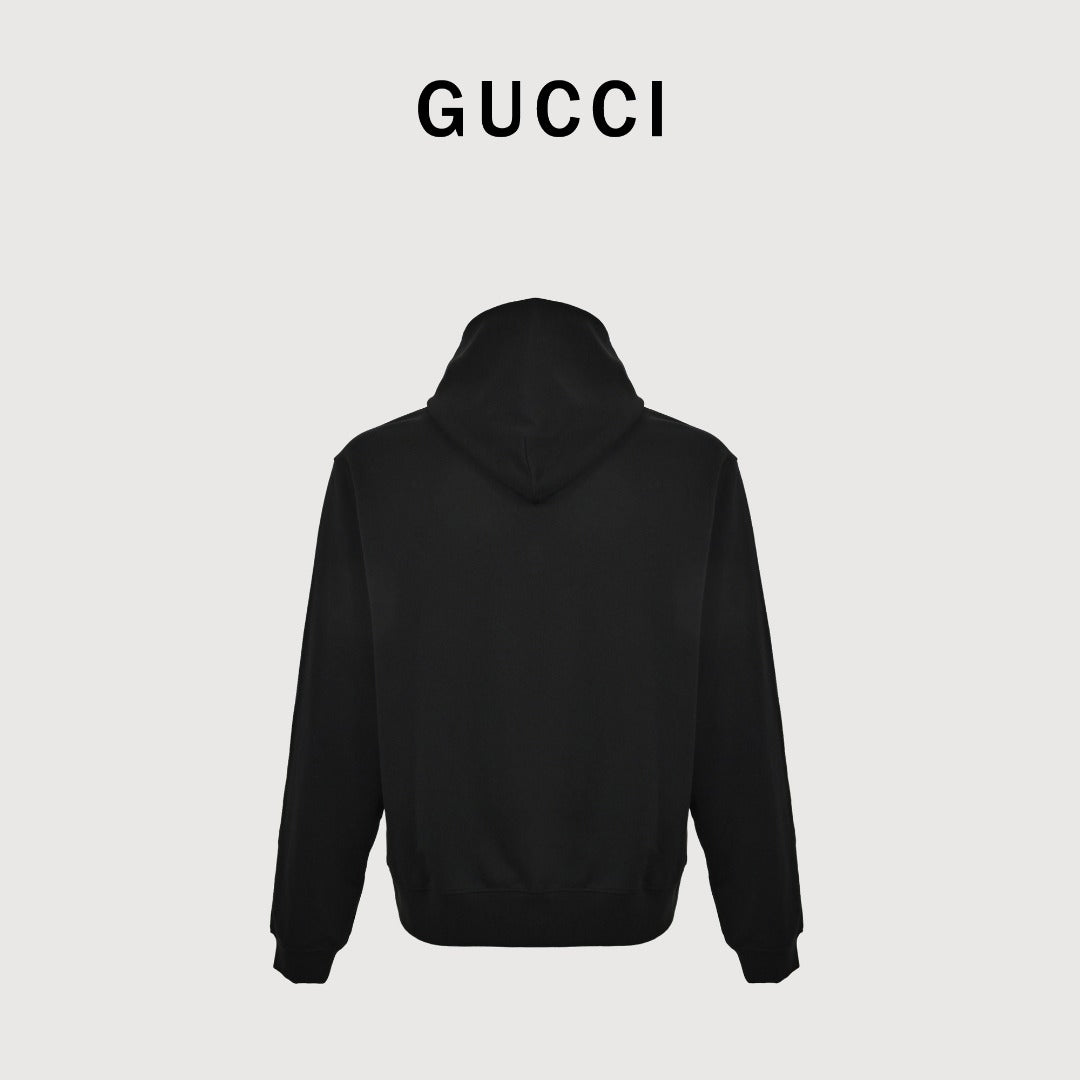 Gucci Front Web Stripe Hoodie Sweatshirt Black