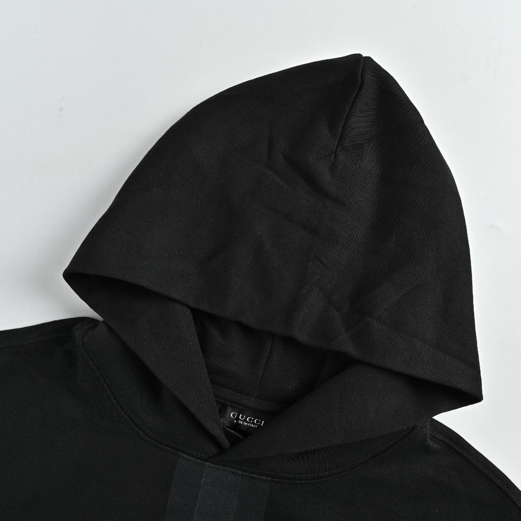 Gucci Front Web Stripe Hoodie Sweatshirt Black