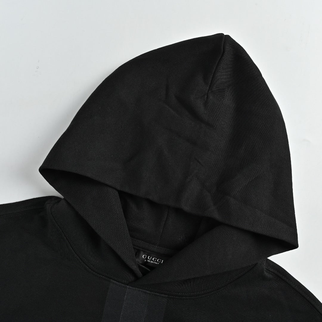 Gucci Front Web Stripe Hoodie Sweatshirt Black