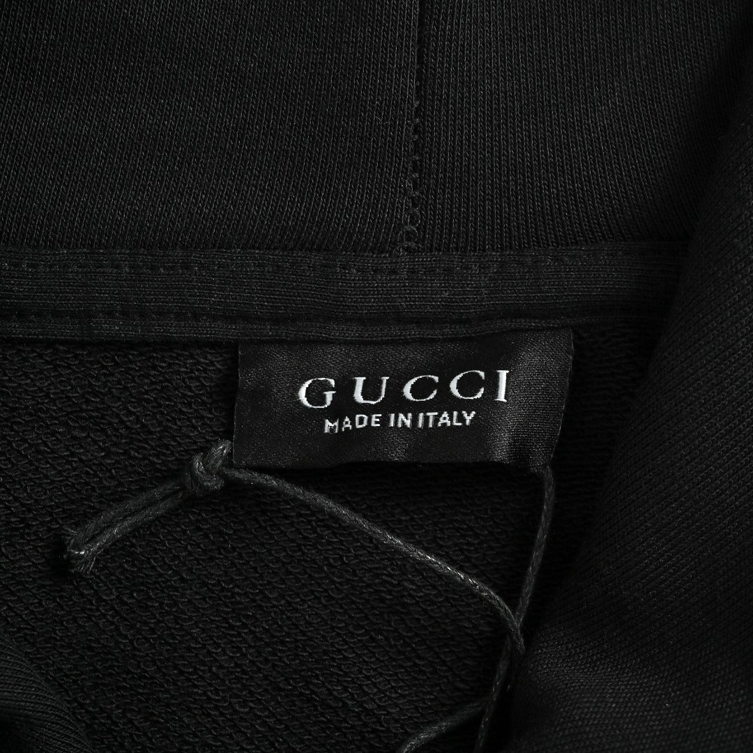 Gucci Front Web Stripe Hoodie Sweatshirt Black