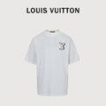 Louis Vuitton 26SS Front & Back Leather Letter Logo T-Shirt White