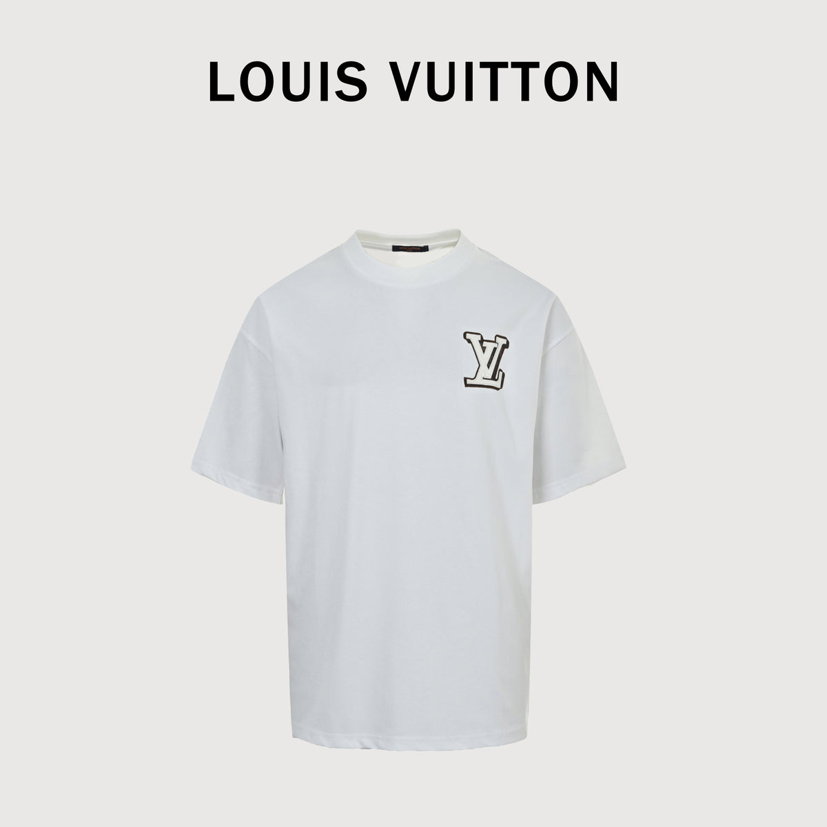 Louis Vuitton 26SS Front & Back Leather Letter Logo T-Shirt White