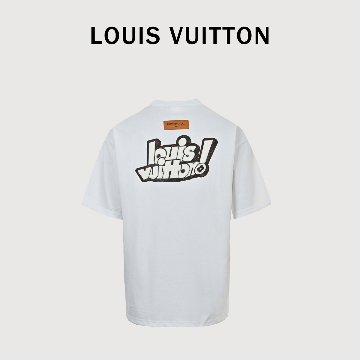Louis Vuitton 26SS Front & Back Leather Letter Logo T-Shirt White
