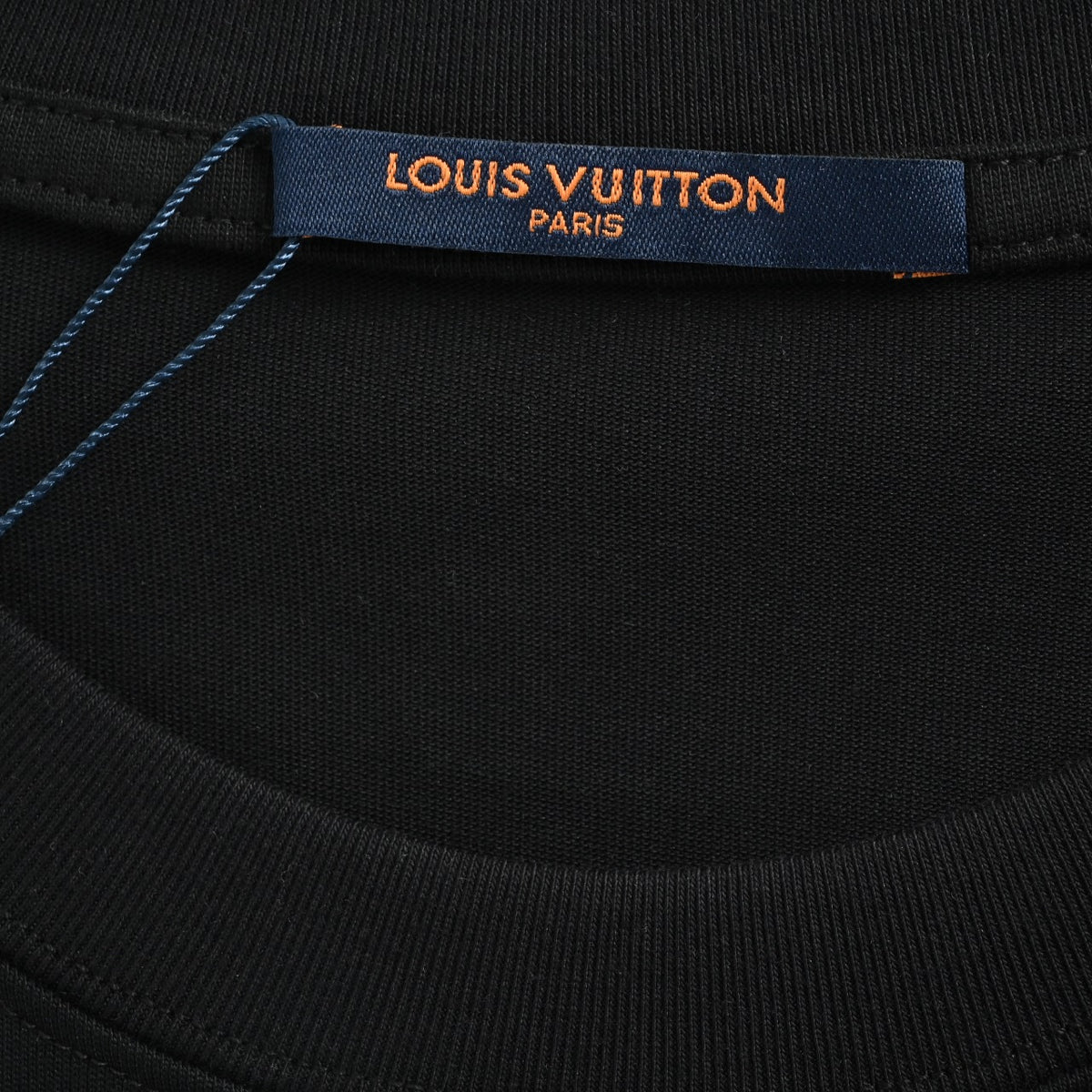 Louis Vuitton 26SS Front & Back Leather Letter Logo T-Shirt Black