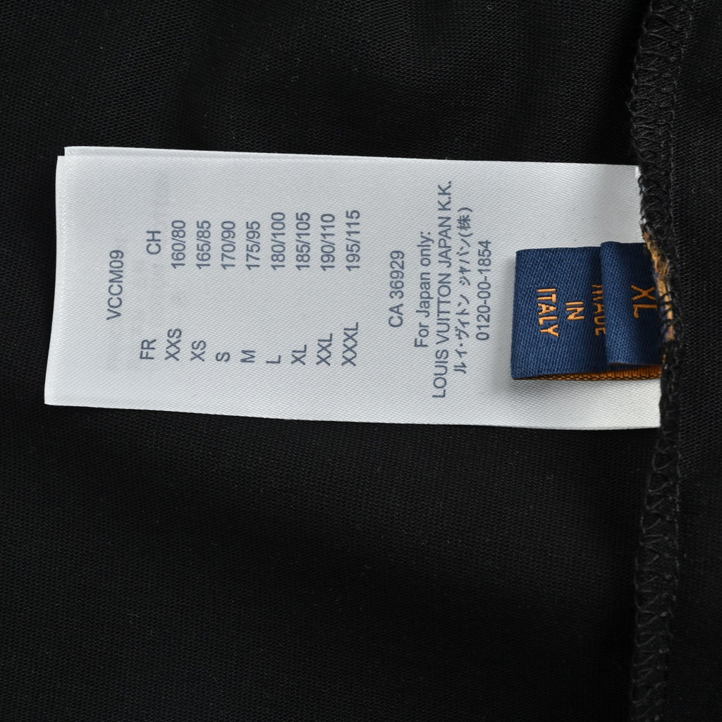 Louis Vuitton 26SS Front & Back Leather Letter Logo T-Shirt Black