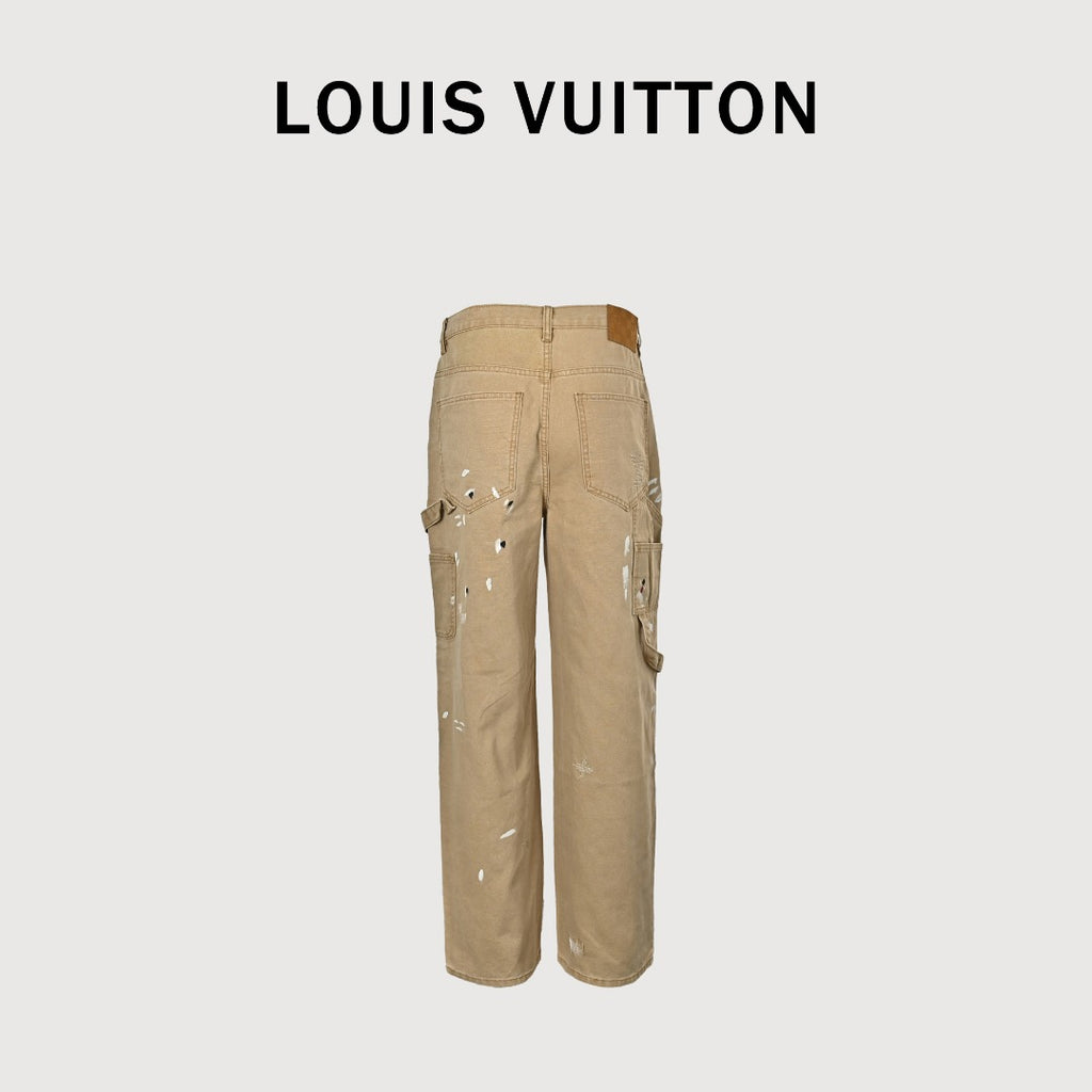 Louis Vuitton LV Splash Ink Graffiti Denim Cargo Pants