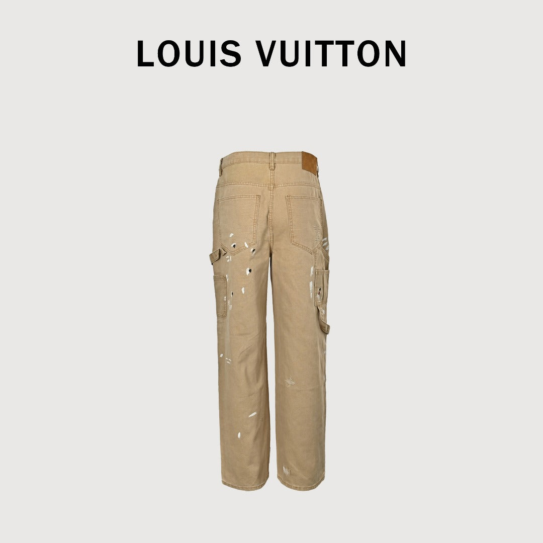 Louis Vuitton LV Splash Ink Graffiti Denim Cargo Pants