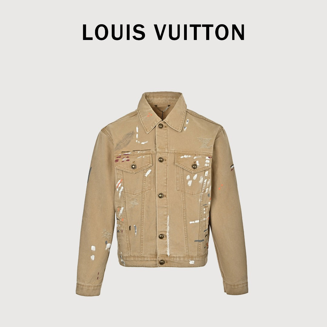 Louis Vuitton LV Splash Ink Graffiti Denim Jacket
