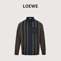 Loewe Anagram Vertical Stripe Embroidered Wool-Blend Long Sleeve Shirt