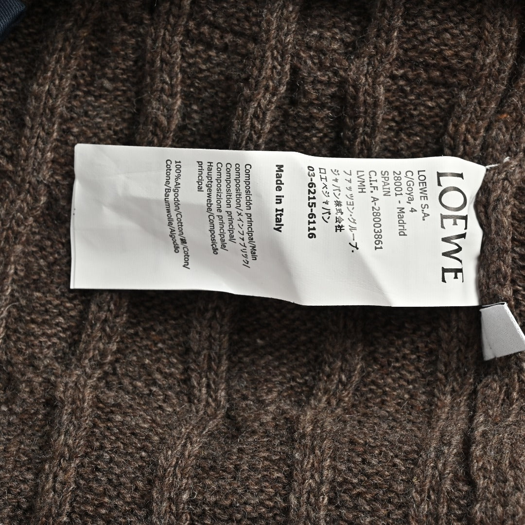 Loewe Anagram Vertical Stripe Embroidered Wool-Blend Long Sleeve Shirt