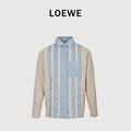 Loewe Anagram Vertical Stripe Embroidered Wool-Blend Long Sleeve Shirt – Sky Blue