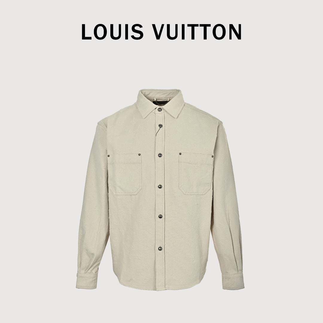 Louis Vuitton LV Monogram Needle-Punch Denim Shirt Jacket