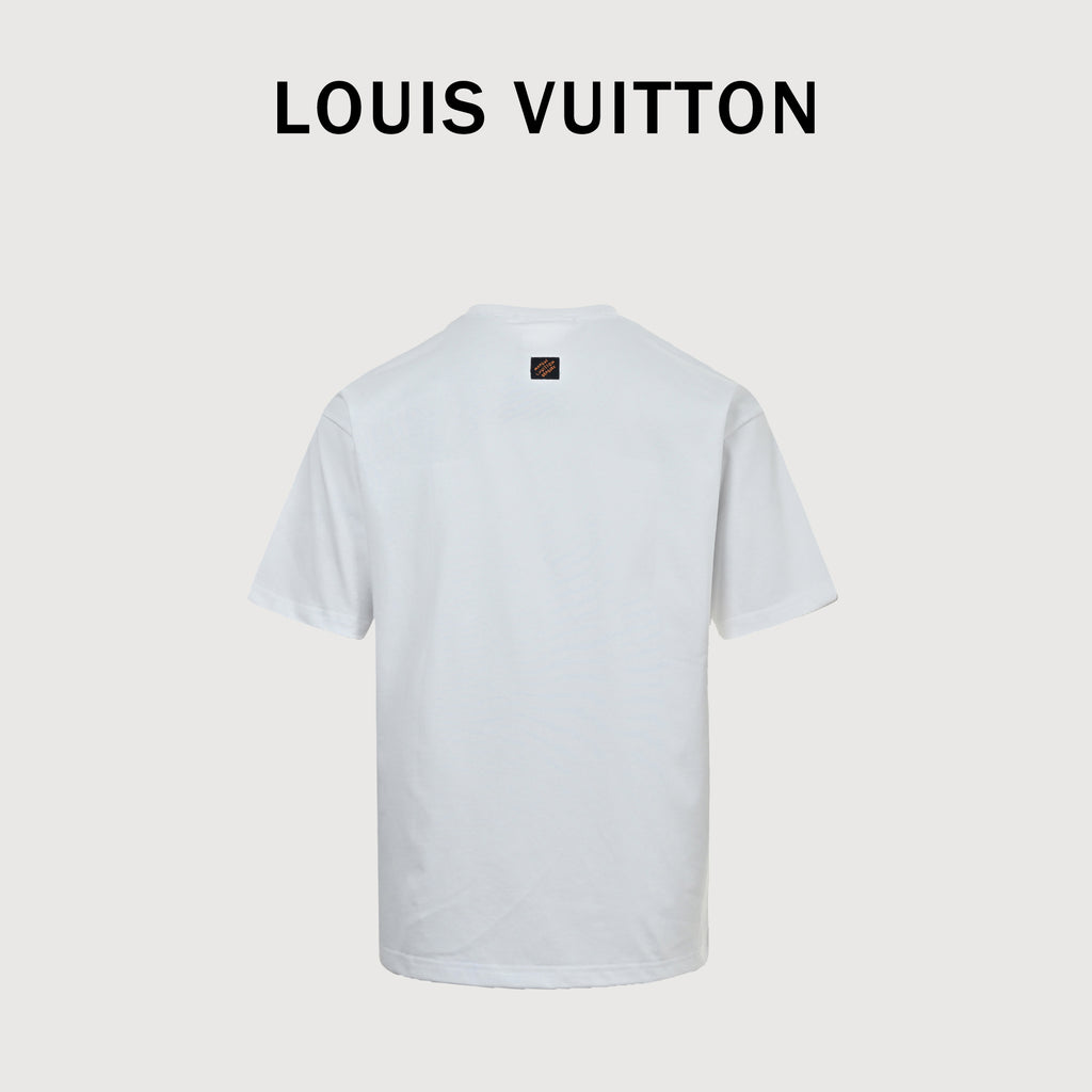 Louis Vuitton LV Shadow Monogram Chest Pocket Short Sleeve T-Shirt — White