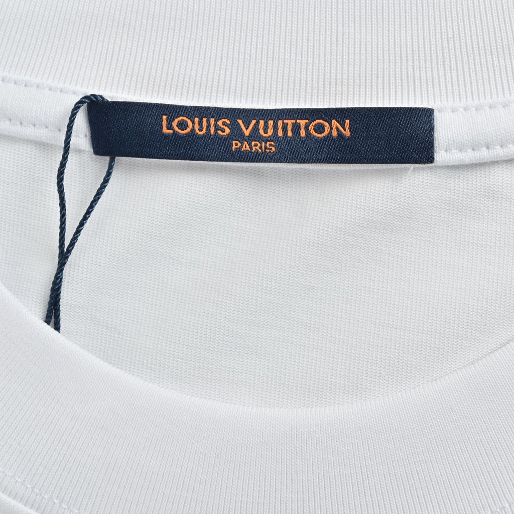 Louis Vuitton LV Shadow Monogram Chest Pocket Short Sleeve T-Shirt — White