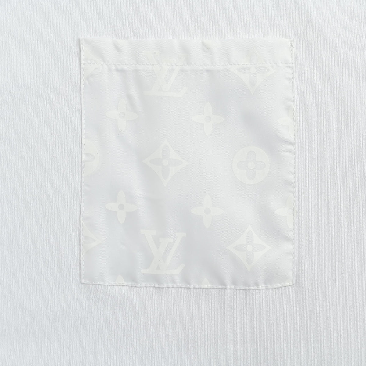 Louis Vuitton LV Shadow Monogram Chest Pocket Short Sleeve T-Shirt — White