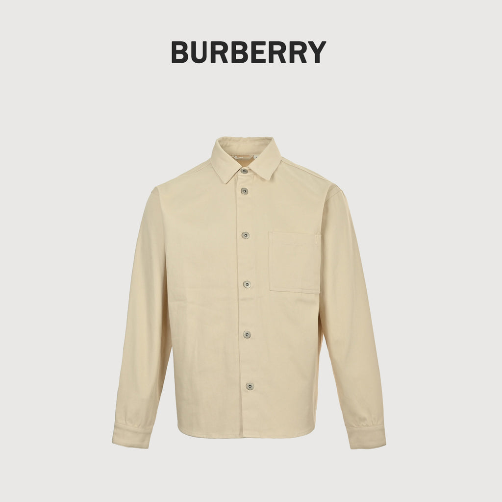 Burberry 25SS Shield Logo Spread Collar Denim Shirt Jacket