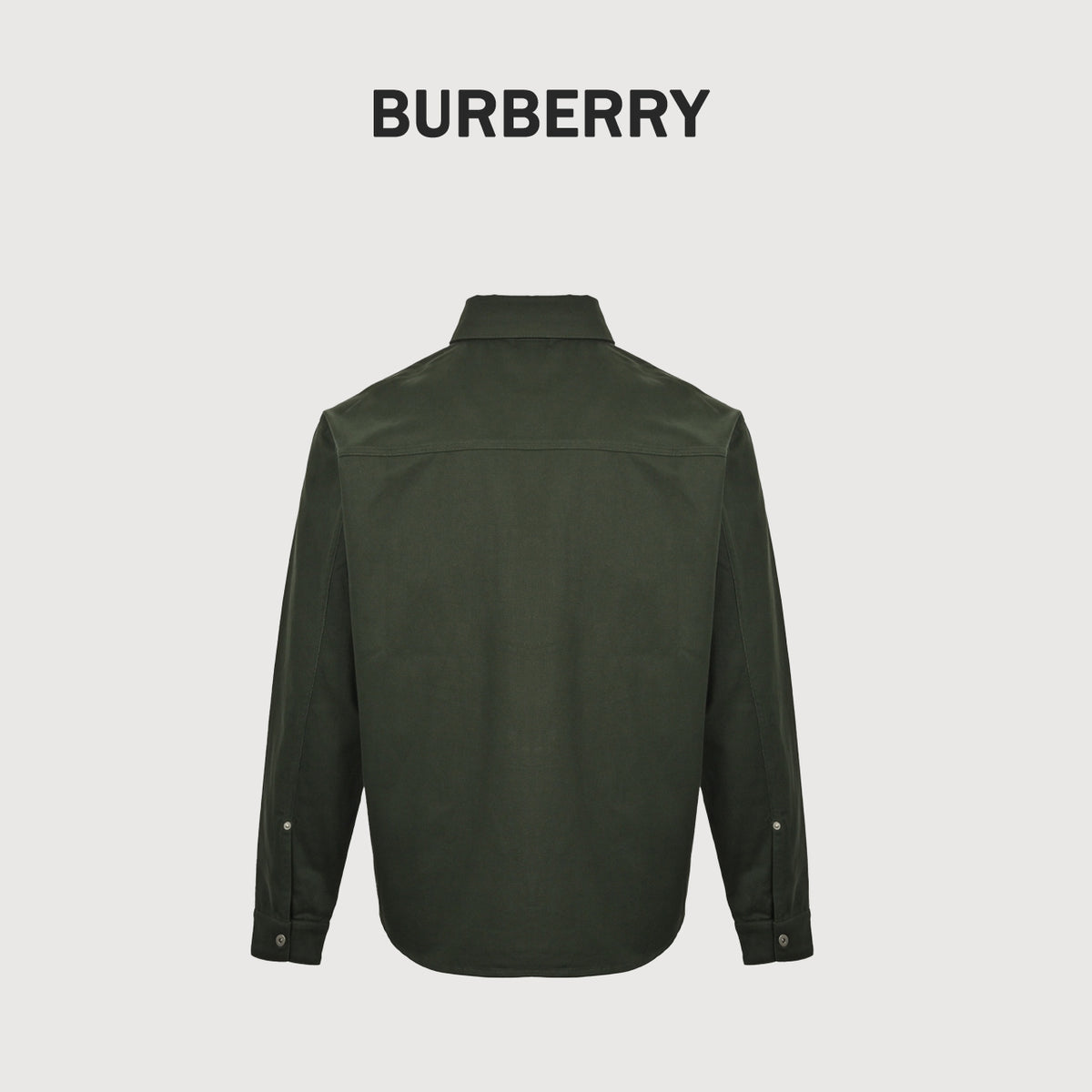 Burberry 25SS Shield Logo Spread Collar Denim Shirt Jacket — Olive