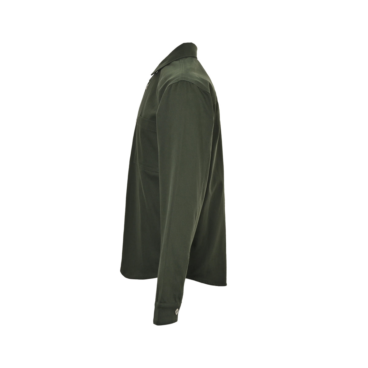 Burberry 25SS Shield Logo Spread Collar Denim Shirt Jacket — Olive