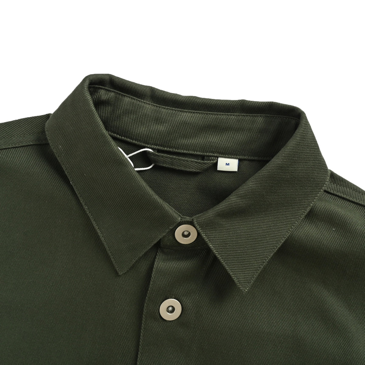 Burberry 25SS Shield Logo Spread Collar Denim Shirt Jacket — Olive