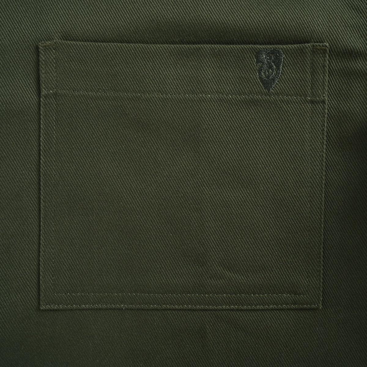 Burberry 25SS Shield Logo Spread Collar Denim Shirt Jacket — Olive