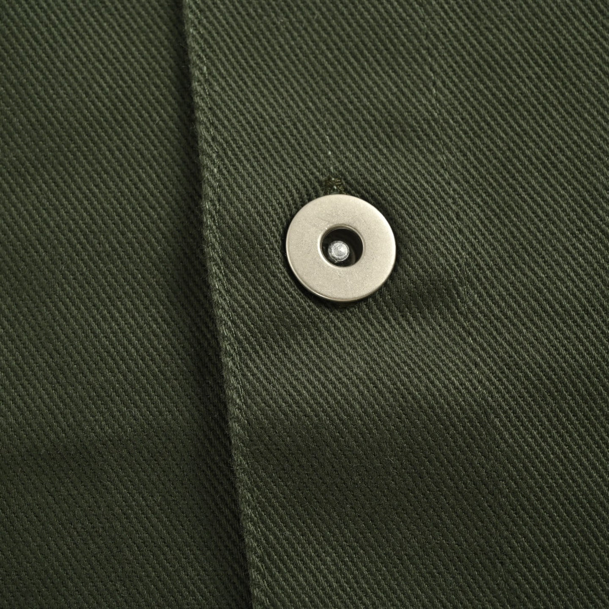 Burberry 25SS Shield Logo Spread Collar Denim Shirt Jacket — Olive