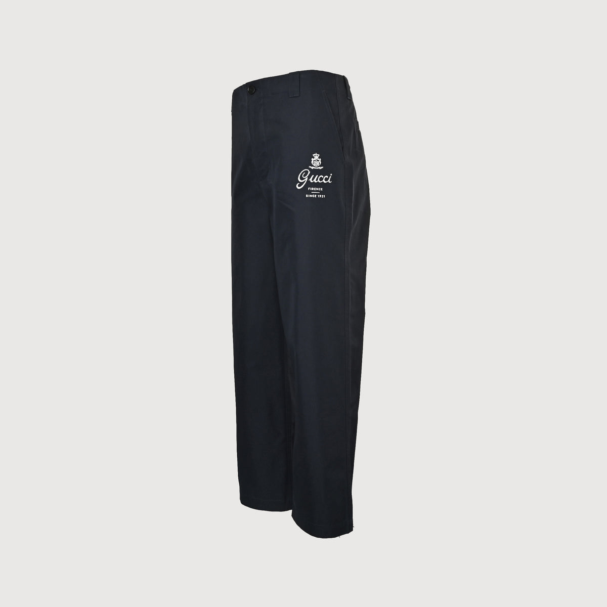 Gucci GUC Monogram Script Print Diagonal Twill Trousers