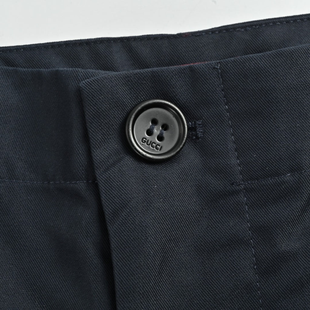 Gucci GUC Monogram Script Print Diagonal Twill Trousers