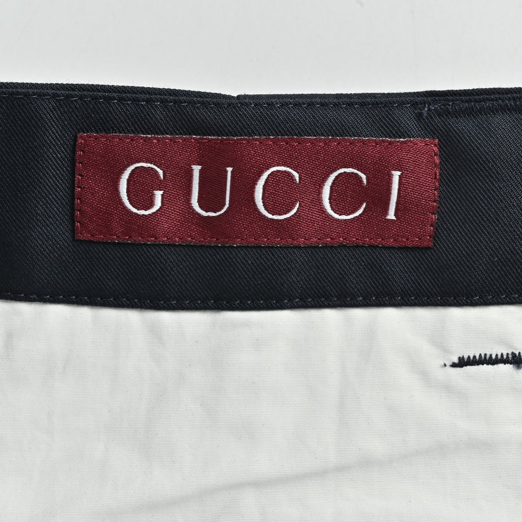 Gucci GUC Monogram Script Print Diagonal Twill Trousers