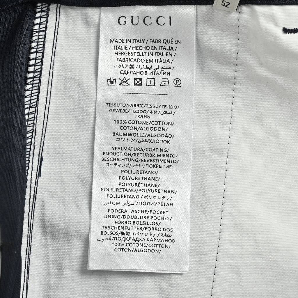 Gucci GUC Monogram Script Print Diagonal Twill Trousers