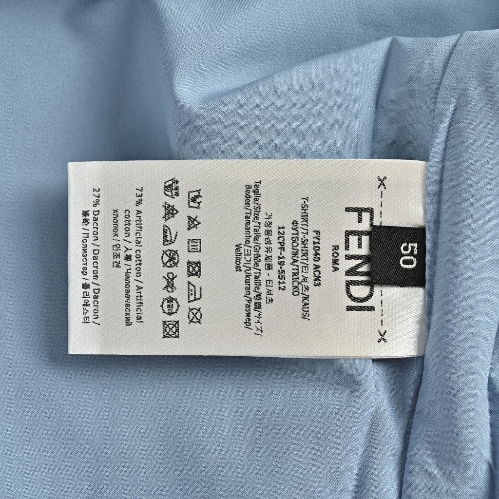 Fendi FF Monogram All-Over Sea Salt Blue Spread Collar Zip-Up Jacket
